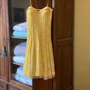 TIBI sunshine yellow beaded dress size 10